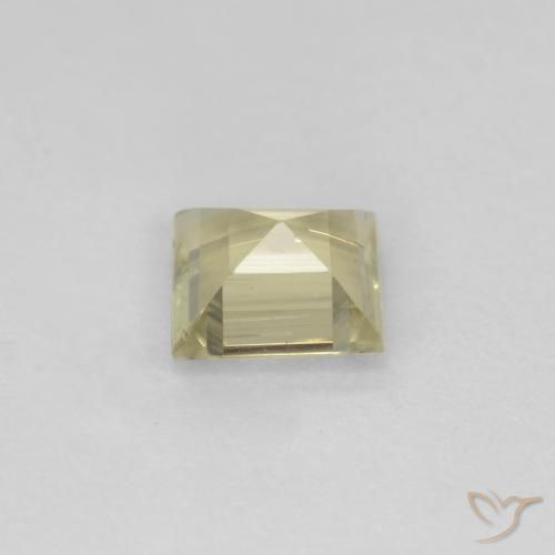 Color-Change Diaspore Gemstone in 5 x 5 mm (calibrated) Size for Sale, Color-Change Diaspore Stone in Very Light Yellow Color