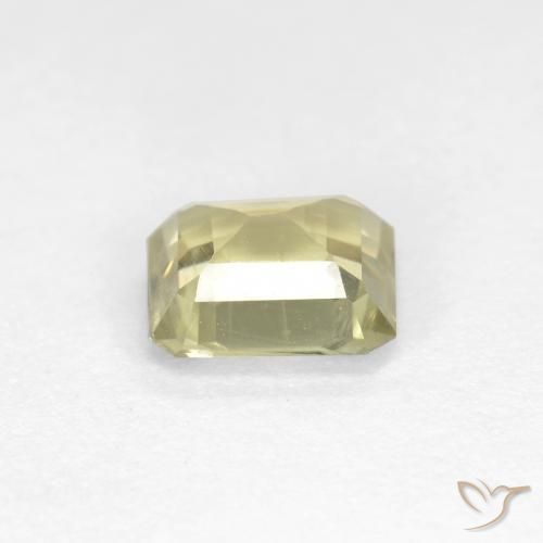 Color-Change Diaspore Gemstone in 5.8 x 5.2 mm Size for Sale, Color-Change Diaspore Stone in Very Light Yellow Color