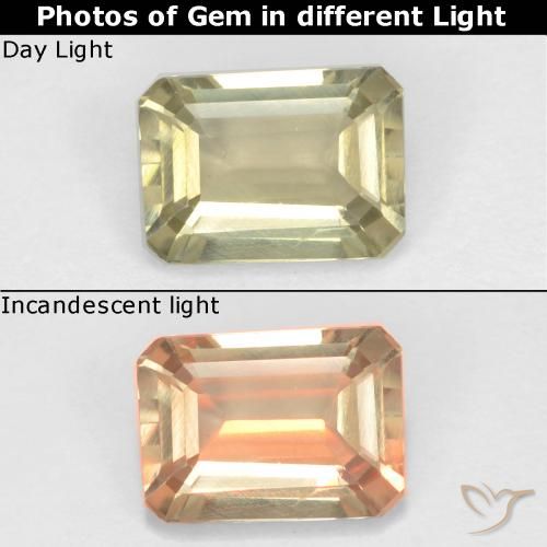 0.71 ct Octagon Cut Color-Change Diaspore, 6.4 x 4.6 mm From Turkey, Photo A