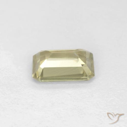 Color-Change Diaspore Gemstone in 6.4 x 4.6 mm Size for Sale, Color-Change Diaspore Stone in Very Light Yellow Color