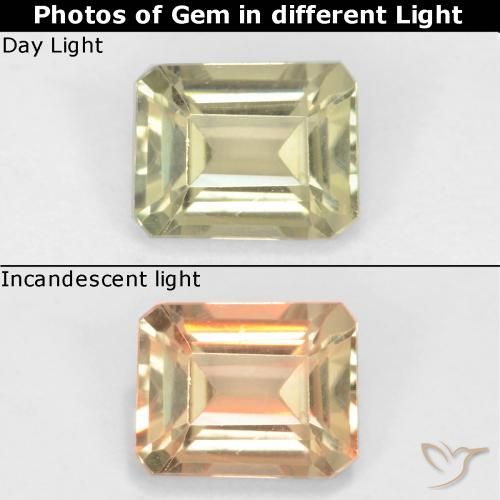 Diaspro cangiante Sfaccettatura ottagonale da 0,77 ct dalla Turchia, dimensione 5,9 x 4,6mm, purezza VS, pietra preziosa naturale non trattati, Diaspro cangiante 1pc in colore Giallo molto chiaro, durezza Mohs di 6,5 - 7 adatto per gioielli da indossare ogni giorno, Photo A
