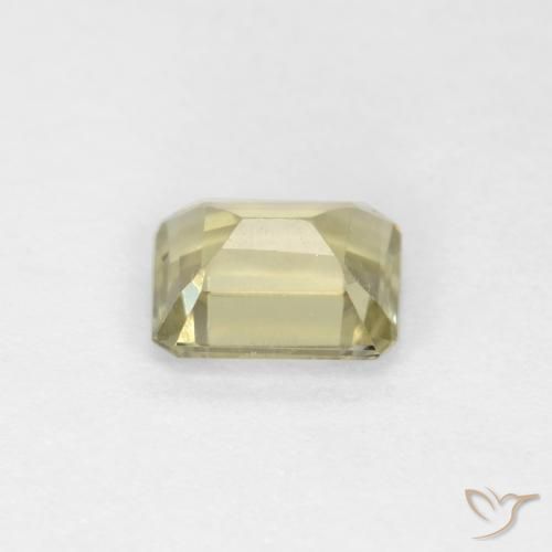 Color-Change Diaspore Gemstone in 5.9 x 4.6 mm Size for Sale, Color-Change Diaspore Stone in Very Light Yellow Color