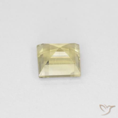Color-Change Diaspore Gemstone in 5 x 5 mm (calibrated) Size for Sale, Color-Change Diaspore Stone in Very Pale Yellow Color