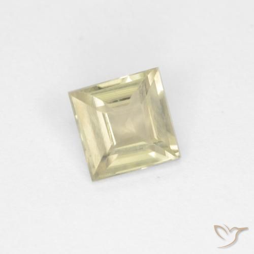 0.59 ct Yellow Color-Change Diaspore Stone, Natural Color-Change Diaspore in Square Facet Shape for Sale