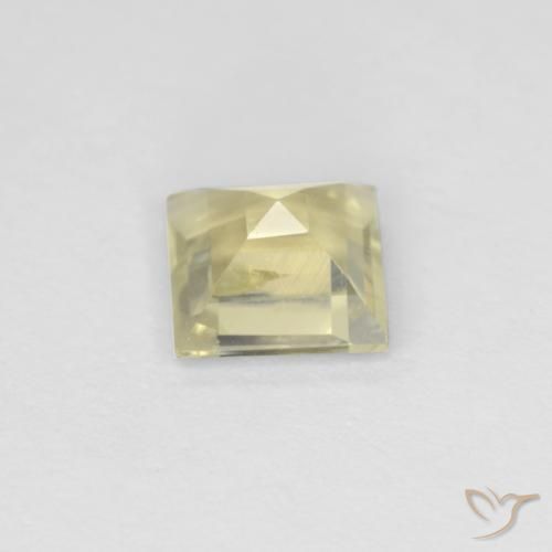 Color-Change Diaspore Gemstone in 5.2 x 5.1 mm Size for Sale, Color-Change Diaspore Stone in Very Light Yellow Color