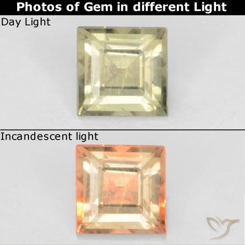 0.65 ct Square Cut Color-Change Diaspore, 4.8 x 4.8 mm From Turkey, Photo A