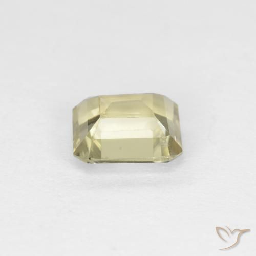 Color-Change Diaspore Gemstone in 5.5 x 5 mm Size for Sale, Color-Change Diaspore Stone in Very Light Yellow Color
