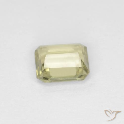 Color-Change Diaspore Gemstone in 5.6 x 5.1 mm Size for Sale, Color-Change Diaspore Stone in Pale Yellow Color