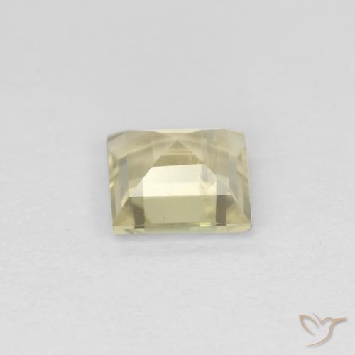 Color-Change Diaspore Gemstone in 5.3 x 5.2 mm Size for Sale, Color-Change Diaspore Stone in Very Light Yellow Color