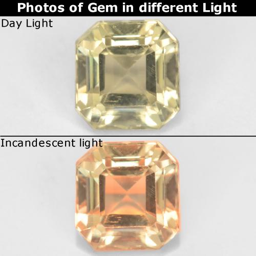 Amarillo suave Diásporo con Cambio de Color Gema - 1ct Forma octagonal (ID: 548280)