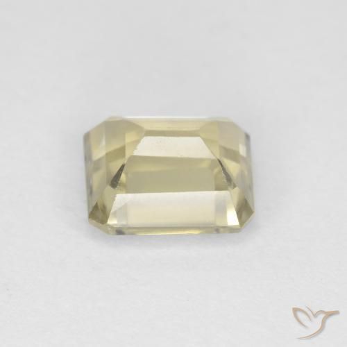 Color-Change Diaspore Gemstone in 6.2 x 5.3 mm Size for Sale, Color-Change Diaspore Stone in Light Yellow Color