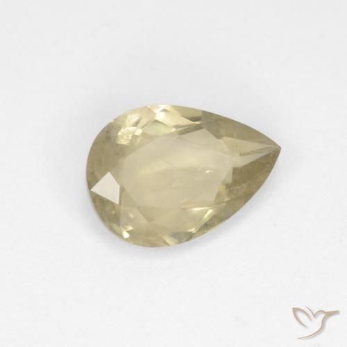 1.34 ct Yellow Color-Change Diaspore Stone, Natural Color-Change Diaspore in Pear Facet Shape for Sale