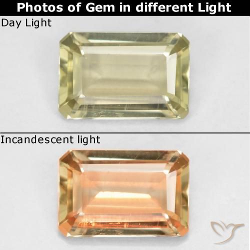 6,3 x 4,2mm Diaspro cangiante giallo Sfaccettatura ottagonale dalla Turchia, peso di 0,58 ct, pietra preziosa naturale non trattati in purezza VS, Diaspro cangiante 1pz - il colore è Giallo medio, durezza Mohs di 6,5 - 7 adatto per gioielli da indossare ogni giorno, Photo A