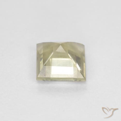 Color-Change Diaspore Gemstone in 4.5 x 4.5 mm Size for Sale, Color-Change Diaspore Stone in Pale Yellow Color