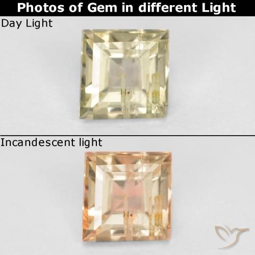 0.58 ct Baguette Cut Color-Change Diaspore, 4.6 x 4.5 mm From Turkey, Photo A