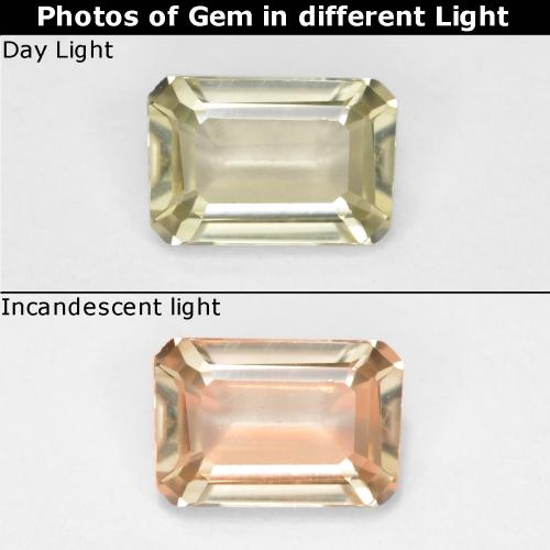 Light Yellow Color-Change Diaspore Gem - 0.5ct Octagon Step Cut (ID: 556891)