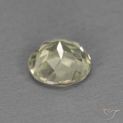 Color-Change Diaspore Gemstone in 4.7 mm Size for Sale, Color-Change Diaspore Stone in Very Light Yellow Color