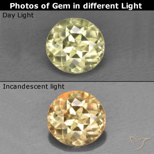 0.46 ct Round Cut Color-Change Diaspore, 4.6 mm From Turkey, Photo A