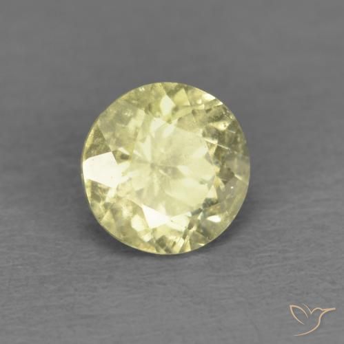 0.48 ct Yellow Color-Change Diaspore Stone, Natural Color-Change Diaspore in Round Facet Shape for Sale