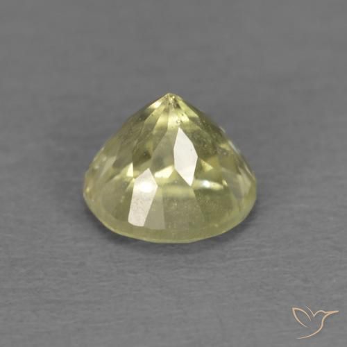 Color-Change Diaspore Gemstone in 4.5 mm (calibrated) Size for Sale, Color-Change Diaspore Stone in Light Yellow Color