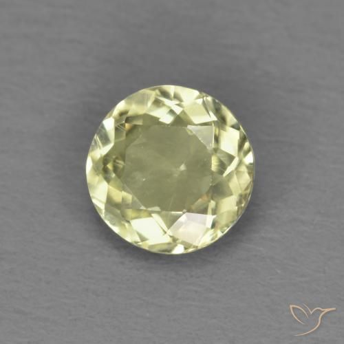 0.52 ct Yellow Color-Change Diaspore Stone, Natural Color-Change Diaspore in Round Facet Shape for Sale