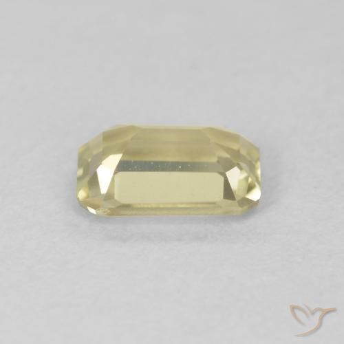 Color-Change Diaspore Gemstone in 6.4 x 4.6 mm Size for Sale, Color-Change Diaspore Stone in Light Yellow Color