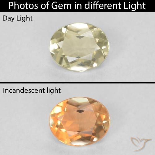 0.32ct Natural Light Yellow Color-Change Diaspore, Oval, VVS