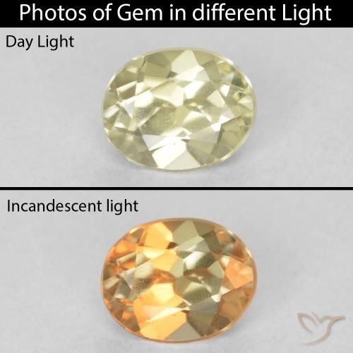 0.44ct Natural Light Yellow Color-Change Diaspore, Oval, VVS