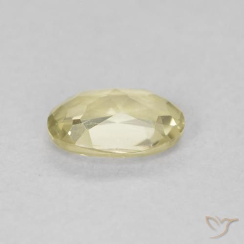 Color-Change Diaspore Gemstone in 5.4 x 3.9 mm Size for Sale, Color-Change Diaspore Stone in Light Yellow Color
