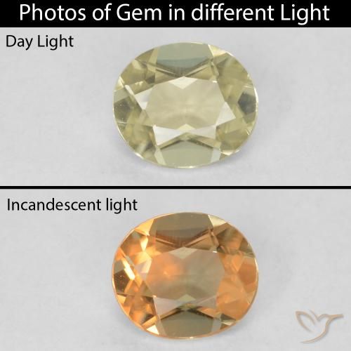 0.30ct Natural Light Yellow Color-Change Diaspore, Oval, VVS