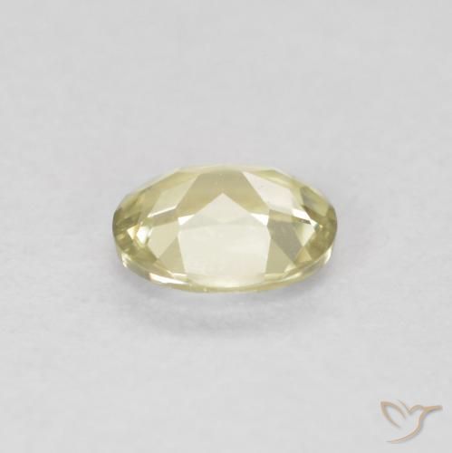 Color-Change Diaspore Gemstone in 4.7 x 4.1 mm Size for Sale, Color-Change Diaspore Stone in Light Yellow Color