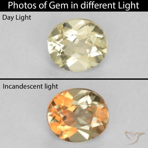 0.45ct Natural Light Yellow Color-Change Diaspore, Oval, VVS