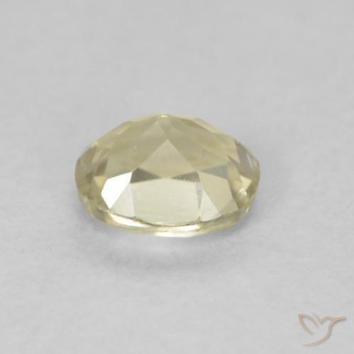 Color-Change Diaspore Gemstone in 5 x 4.3 mm Size for Sale, Color-Change Diaspore Stone in Light Yellow Color