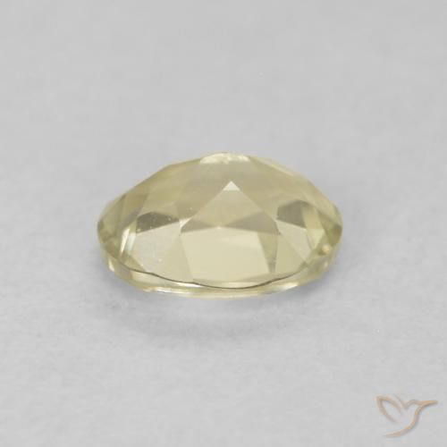 Color-Change Diaspore Gemstone in 5.2 x 4.3 mm Size for Sale, Color-Change Diaspore Stone in Light Yellow Color
