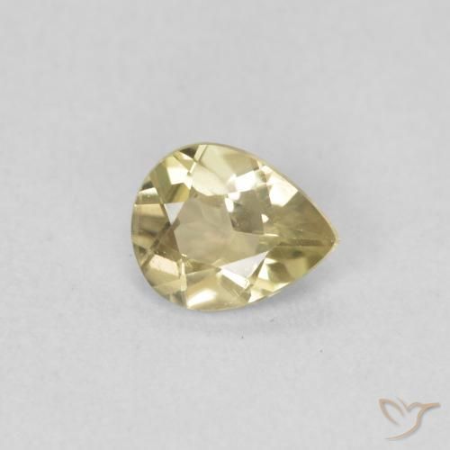 0.60 ct Yellow Color-Change Diaspore Stone, Natural Color-Change Diaspore in Pear Facet Shape for Sale