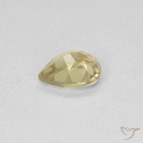 Color-Change Diaspore Gemstone in 6.2 x 5 mm Size for Sale, Color-Change Diaspore Stone in Light Yellow Color