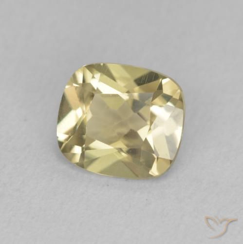 1.23 ct Yellow Color-Change Diaspore Stone, Natural Color-Change Diaspore in Cushion-Cut Shape for Sale