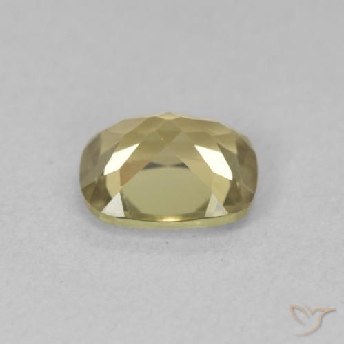 Color-Change Diaspore Gemstone in 7 x 6.1 mm Size for Sale, Color-Change Diaspore Stone in Light Yellow Color