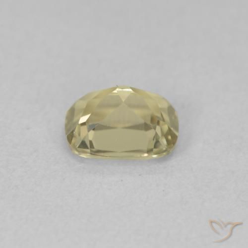 Color-Change Diaspore Gemstone in 6.2 x 5.1 mm Size for Sale, Color-Change Diaspore Stone in Light Yellow Color