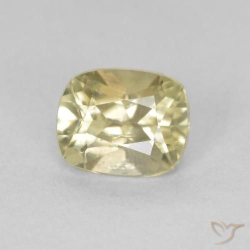 0.74 ct Yellow Color-Change Diaspore Stone, Natural Color-Change Diaspore in Cushion-Cut Shape for Sale