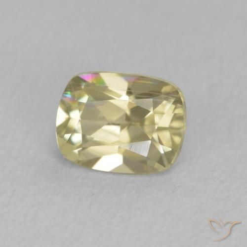0.66 ct Yellow Color-Change Diaspore Stone, Natural Color-Change Diaspore in Cushion-Cut Shape for Sale