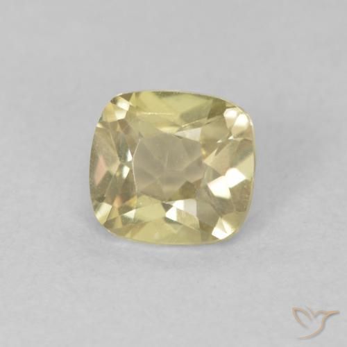 0.60 ct Yellow Color-Change Diaspore Stone, Natural Color-Change Diaspore in Cushion-Cut Shape for Sale