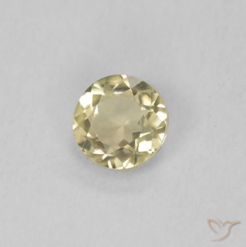 0.21 ct Yellow Color-Change Diaspore Stone, Natural Color-Change Diaspore in Round Facet Shape for Sale