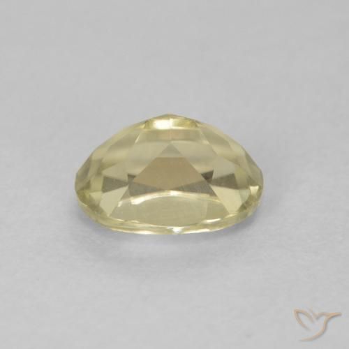 Color-Change Diaspore Gemstone in 6.4 x 5 mm Size for Sale, Color-Change Diaspore Stone in Very Light Yellow Color