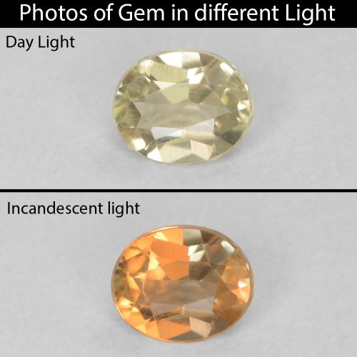 0.29ct Natural Very Light Yellow Color-Change Diaspore, Oval, VS