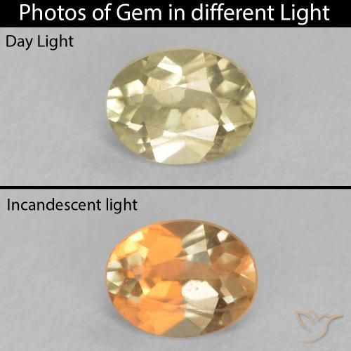 0.36ct Natural Light Yellow Color-Change Diaspore, Oval, VS