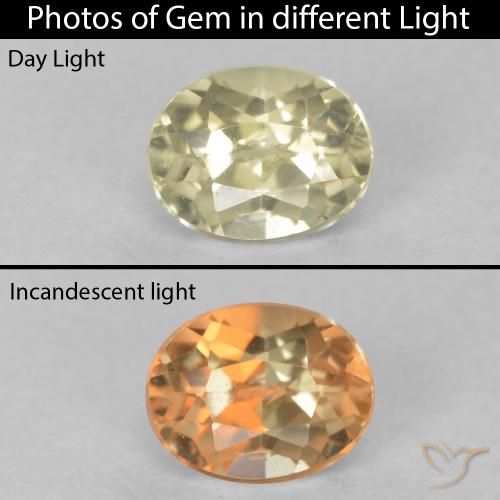 0.40ct Natural Light Yellow Color-Change Diaspore, Oval, VS