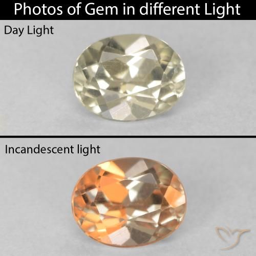 0.53ct Natural Mellow Yellow Color-Change Diaspore, Oval, VVS-VS
