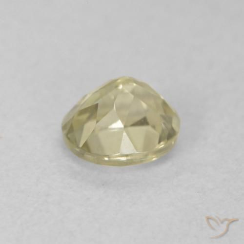 Color-Change Diaspore Gemstone in 4.4 x 4 mm Size for Sale, Color-Change Diaspore Stone in Mellow Yellow Color