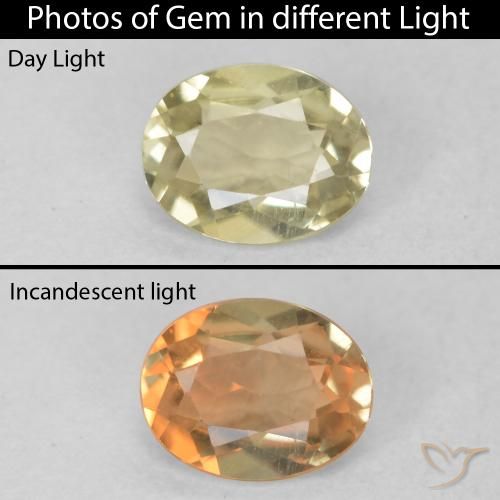 0.51ct Natural Mellow Yellow Color-Change Diaspore, Oval, VVS-VS